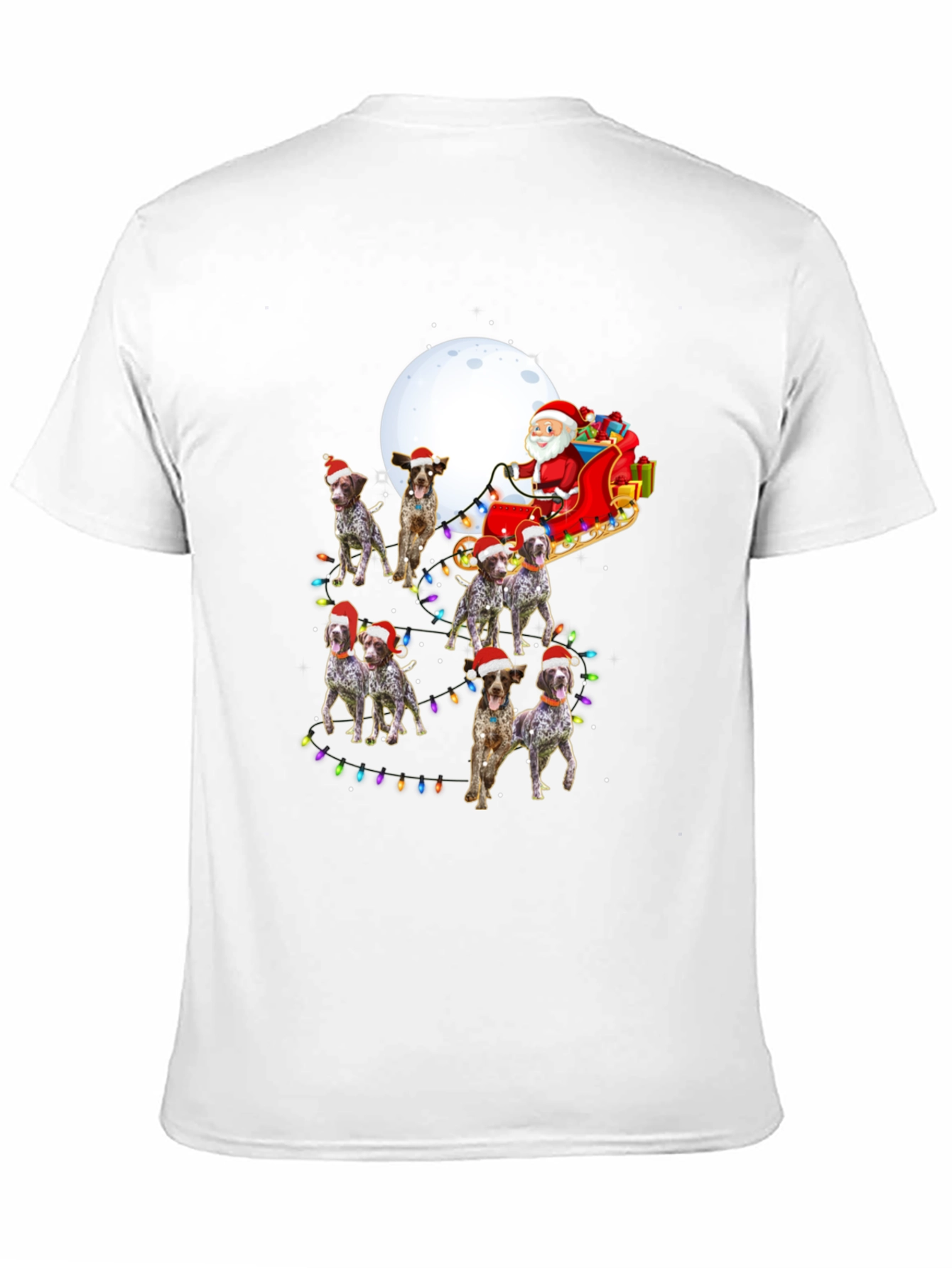 Dog Breed Christmas Santa Sleigh Unisex T-Shirt