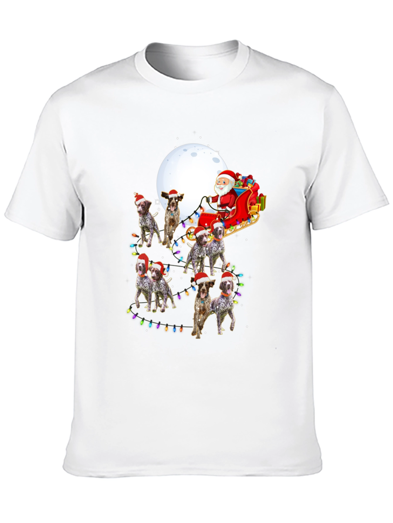 Dog Breed Christmas Santa Sleigh Unisex T-Shirt