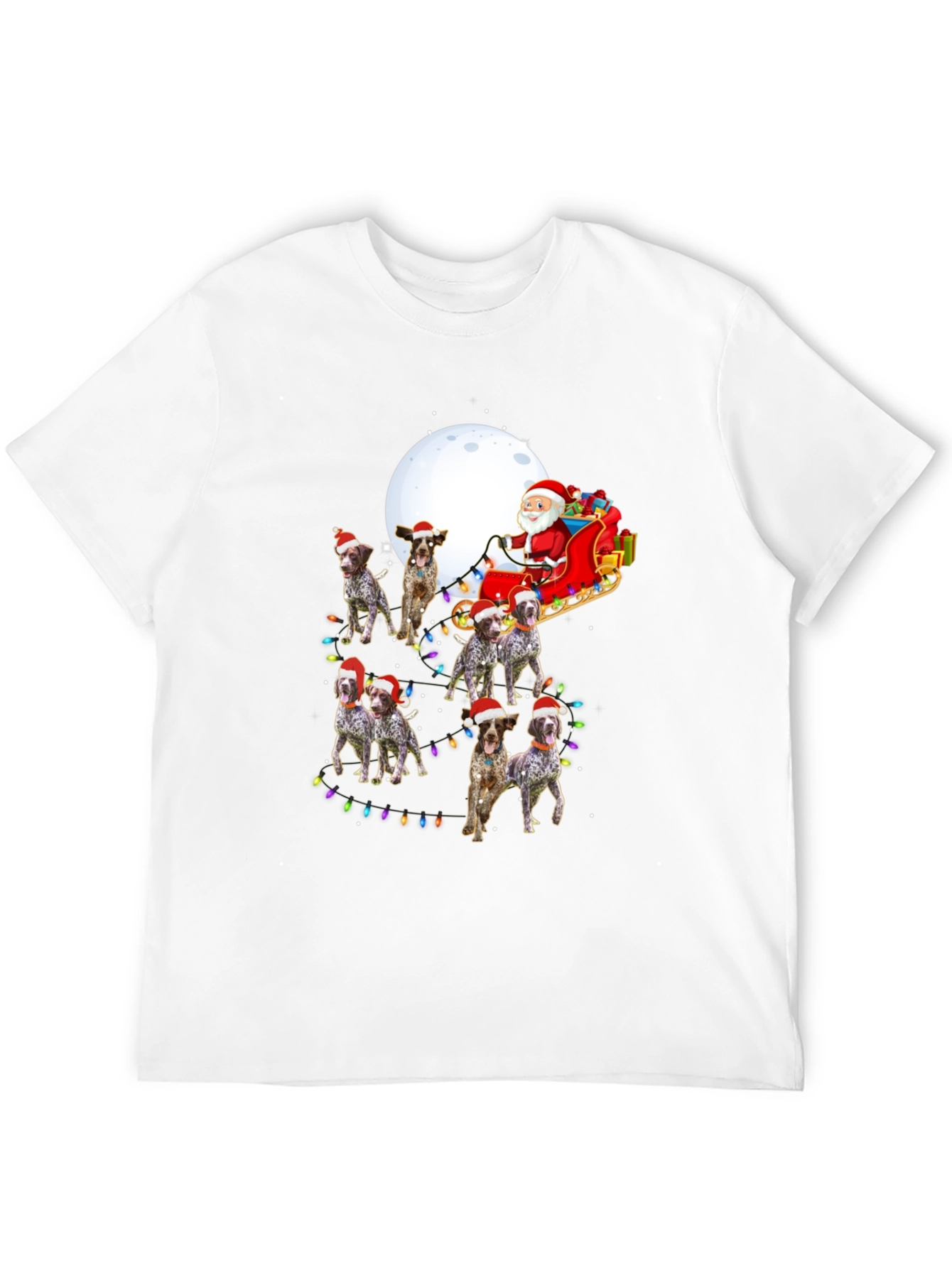 Dog Breed Christmas Santa Sleigh Unisex T-Shirt