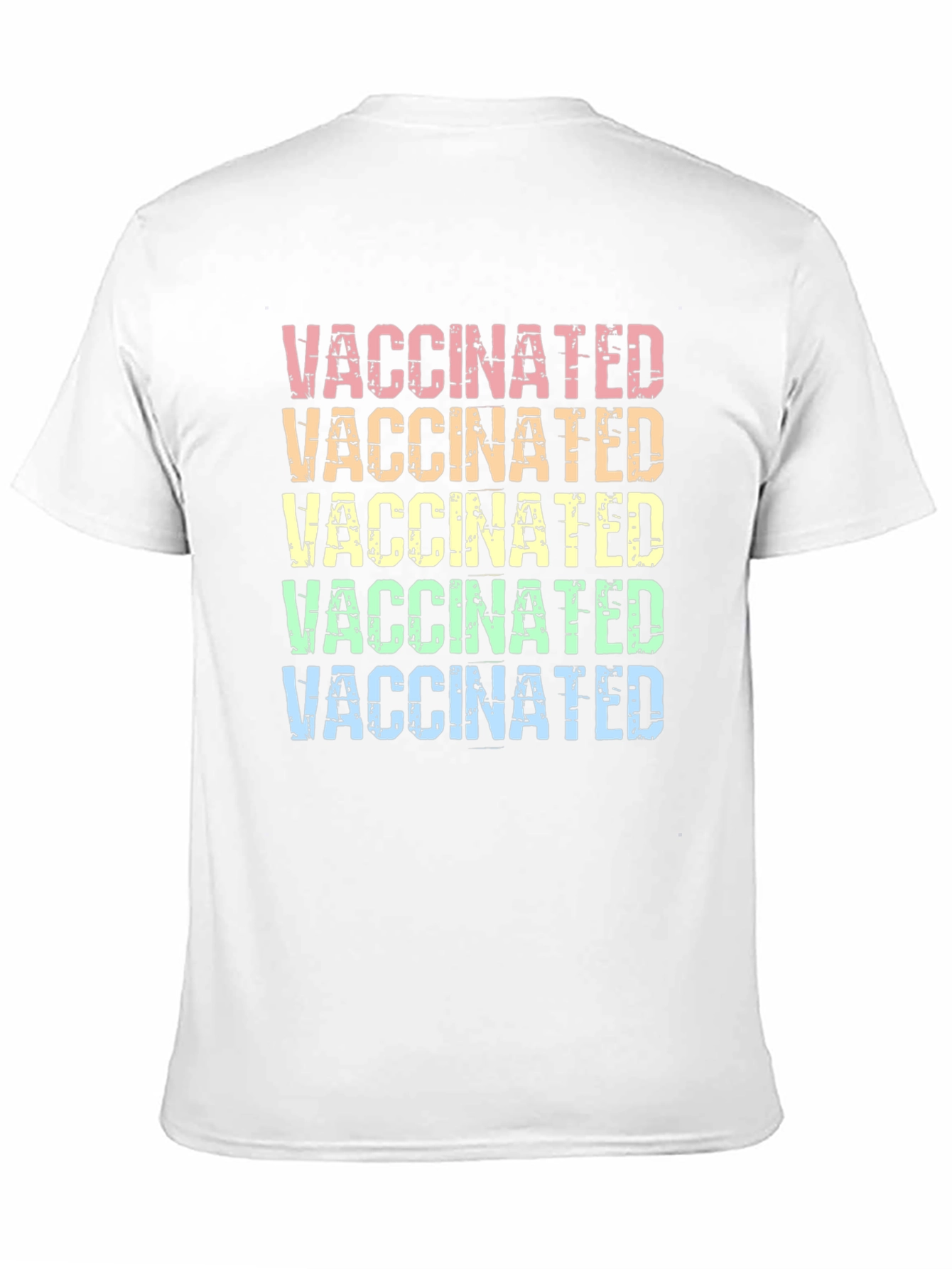 Vaccinated Rainbow Graphic T-Shirt Trendy Style