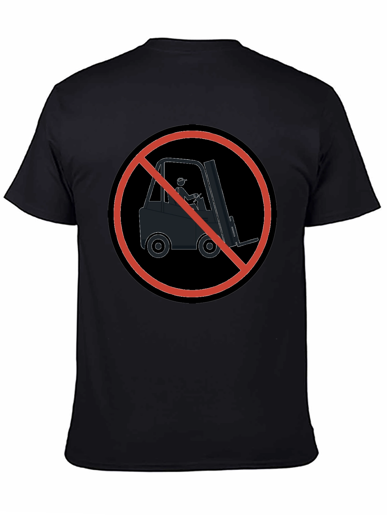 No Forklifts T-Shirt - Circle Symbol Graphic Tee