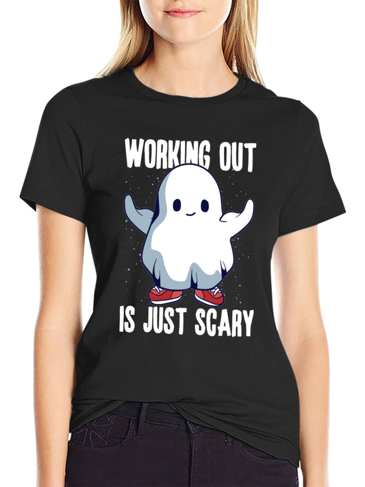 Workout Ghost T-Shirt - Scary Gym Humor Tee