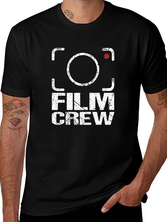 Film Crew Graphic Print Black T-Shirt