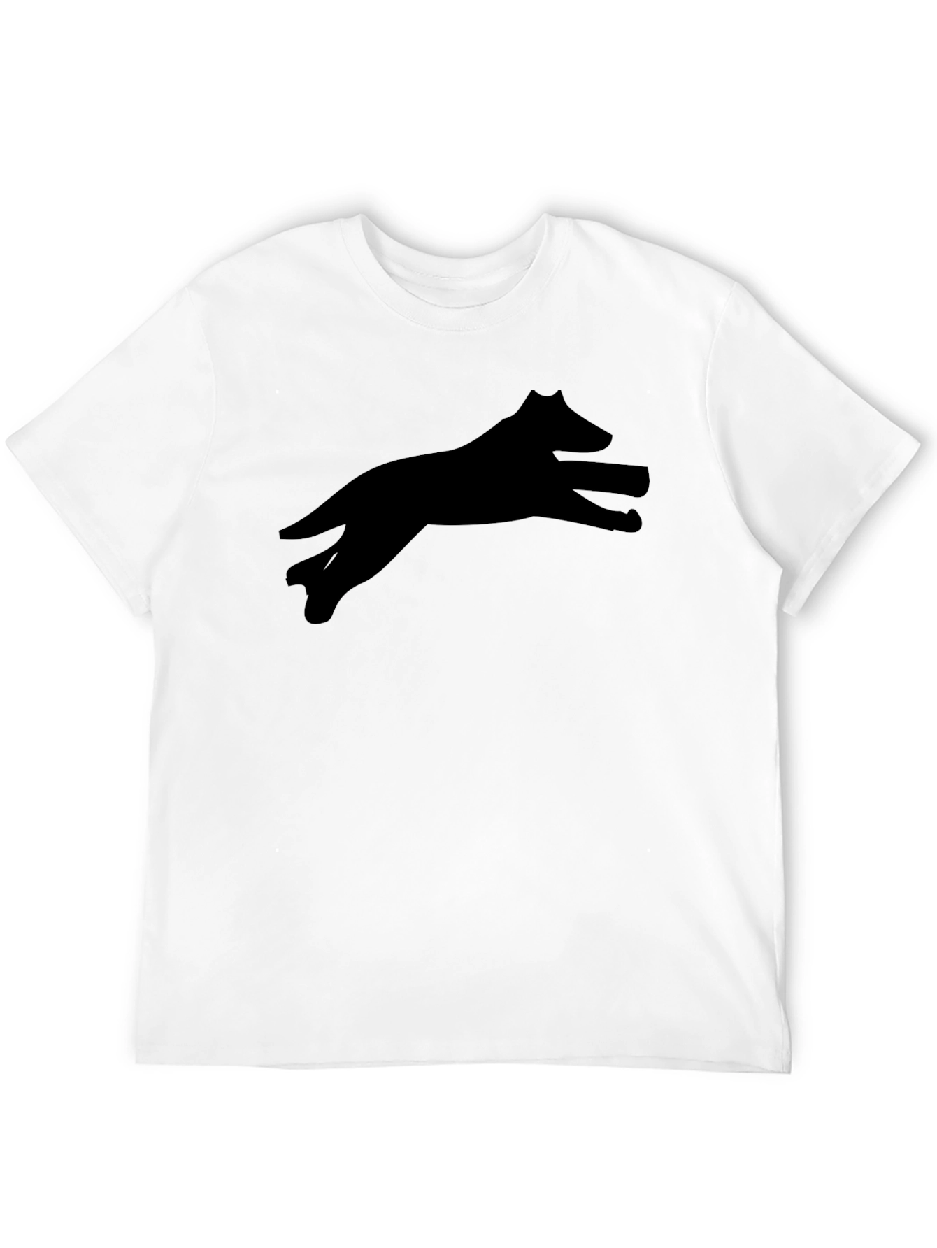 Black Wolf Silhouette Tee - Classic Crew Neck T-Shirt