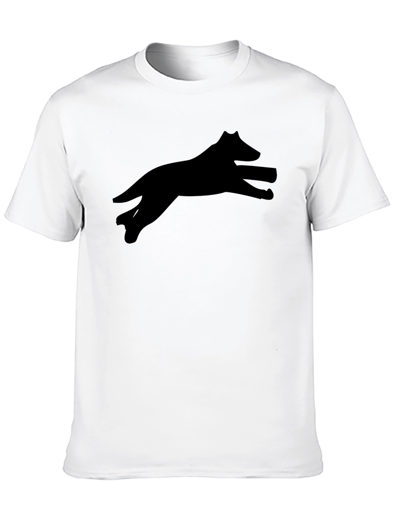 Black Wolf Silhouette Tee - Classic Crew Neck T-Shirt