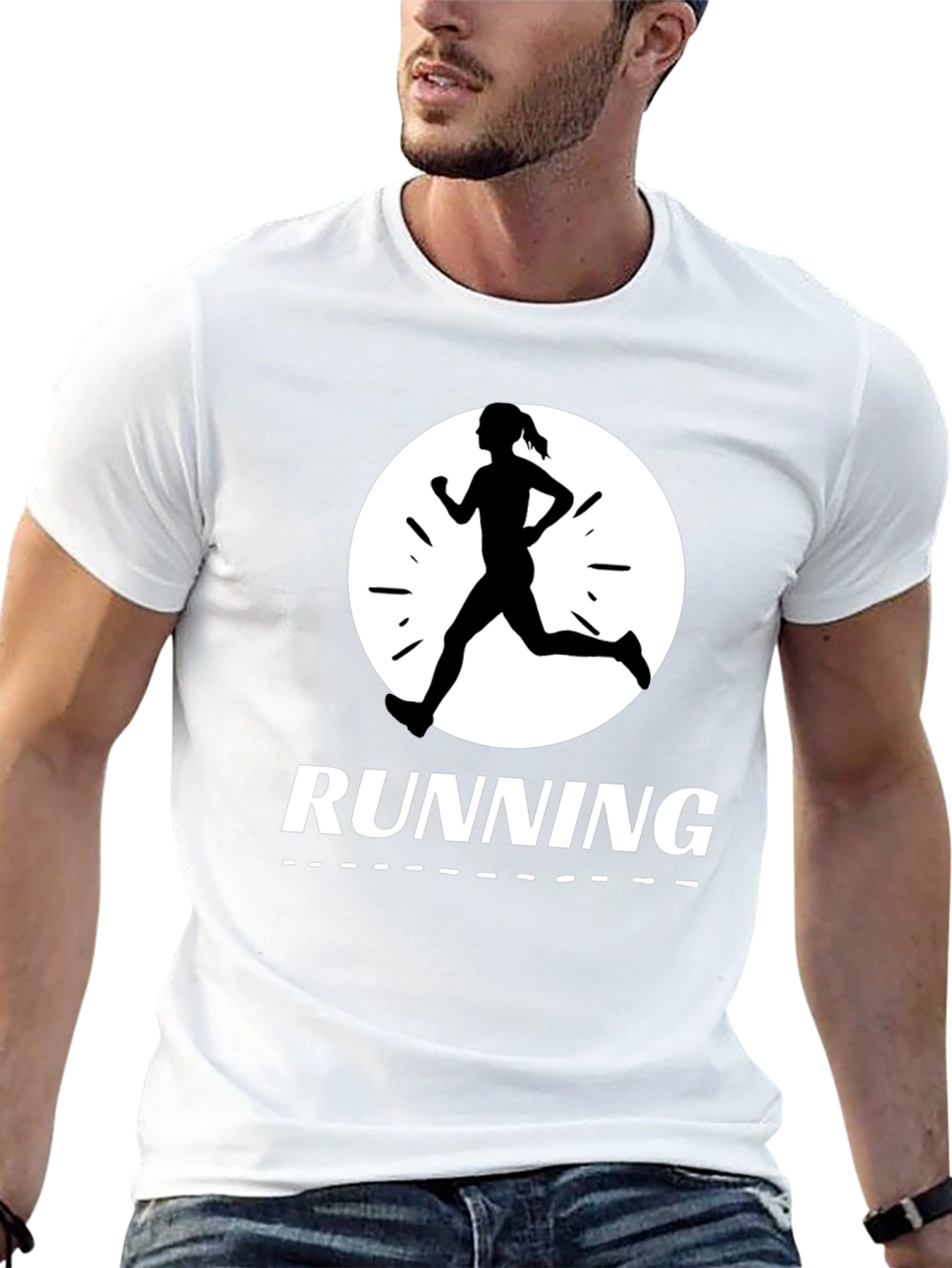 Running Silhouette Graphic Black T-Shirt