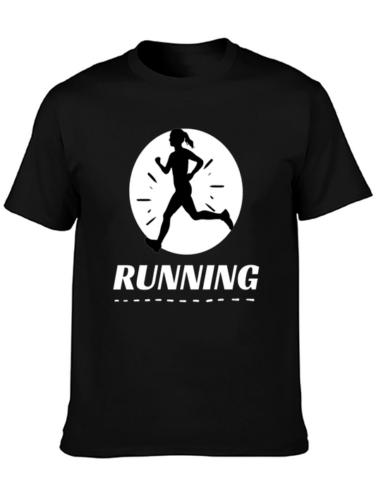 Running Silhouette Graphic Black T-Shirt