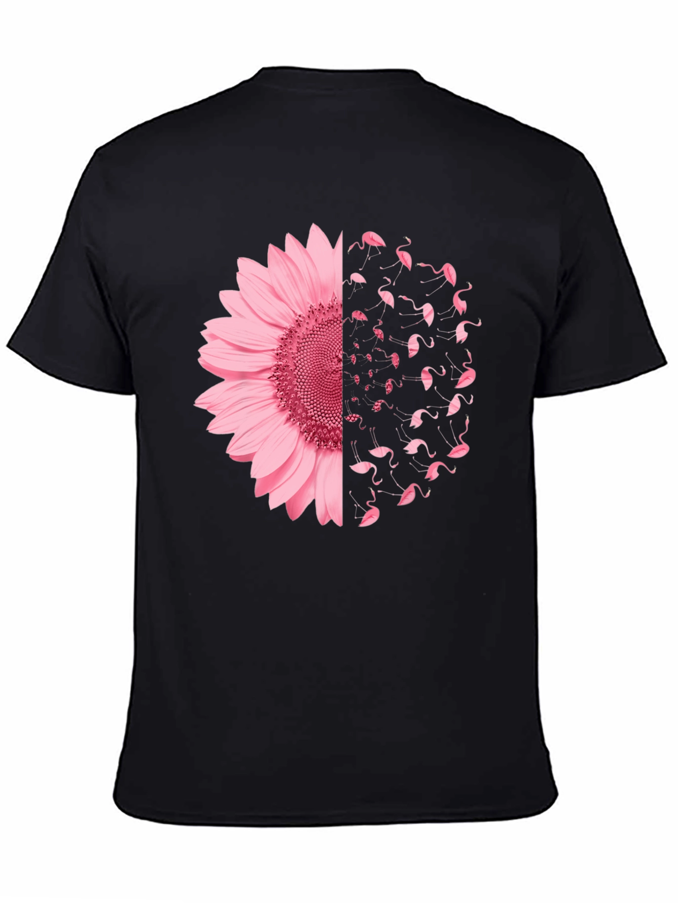 Pink Sunflower Flamingo Graphic Tee