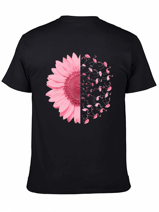 Pink Sunflower Flamingo Graphic Tee