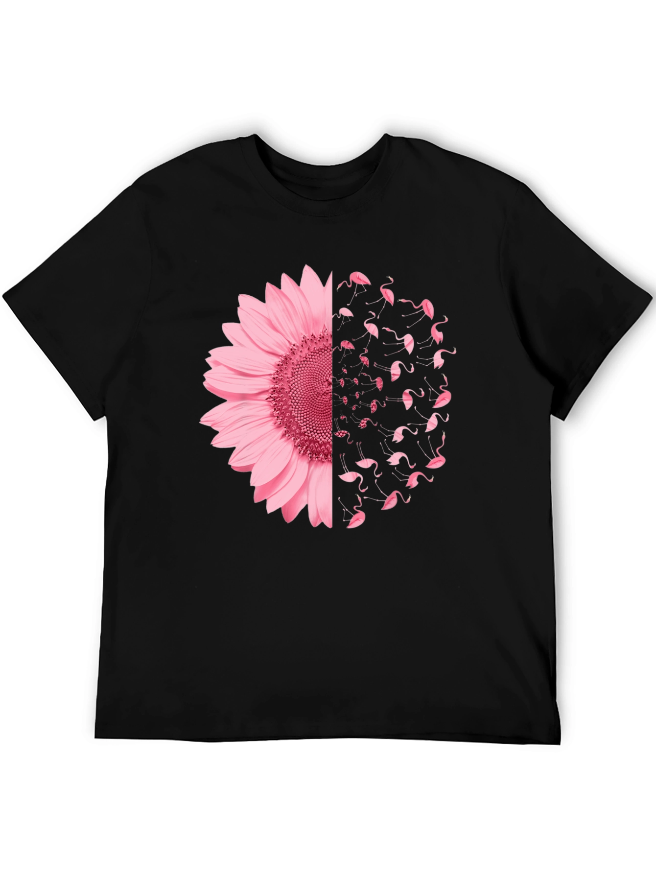 Pink Sunflower Flamingo Graphic Tee