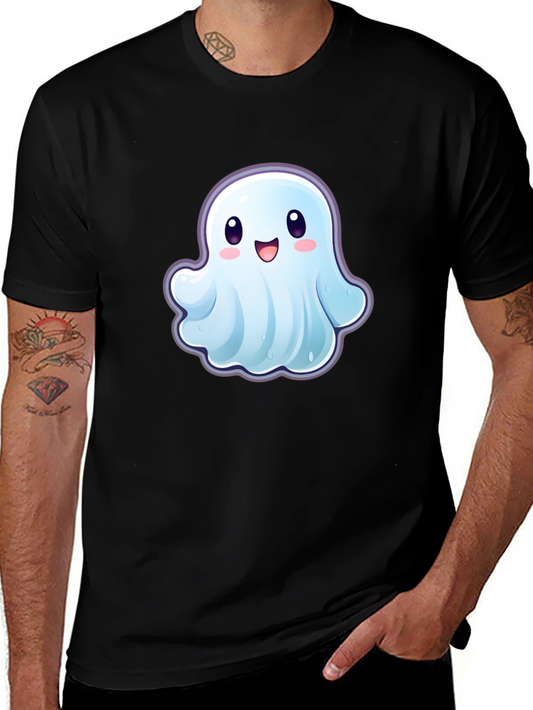 Cute Ghost Graphic T-Shirt - Black Cotton Tee