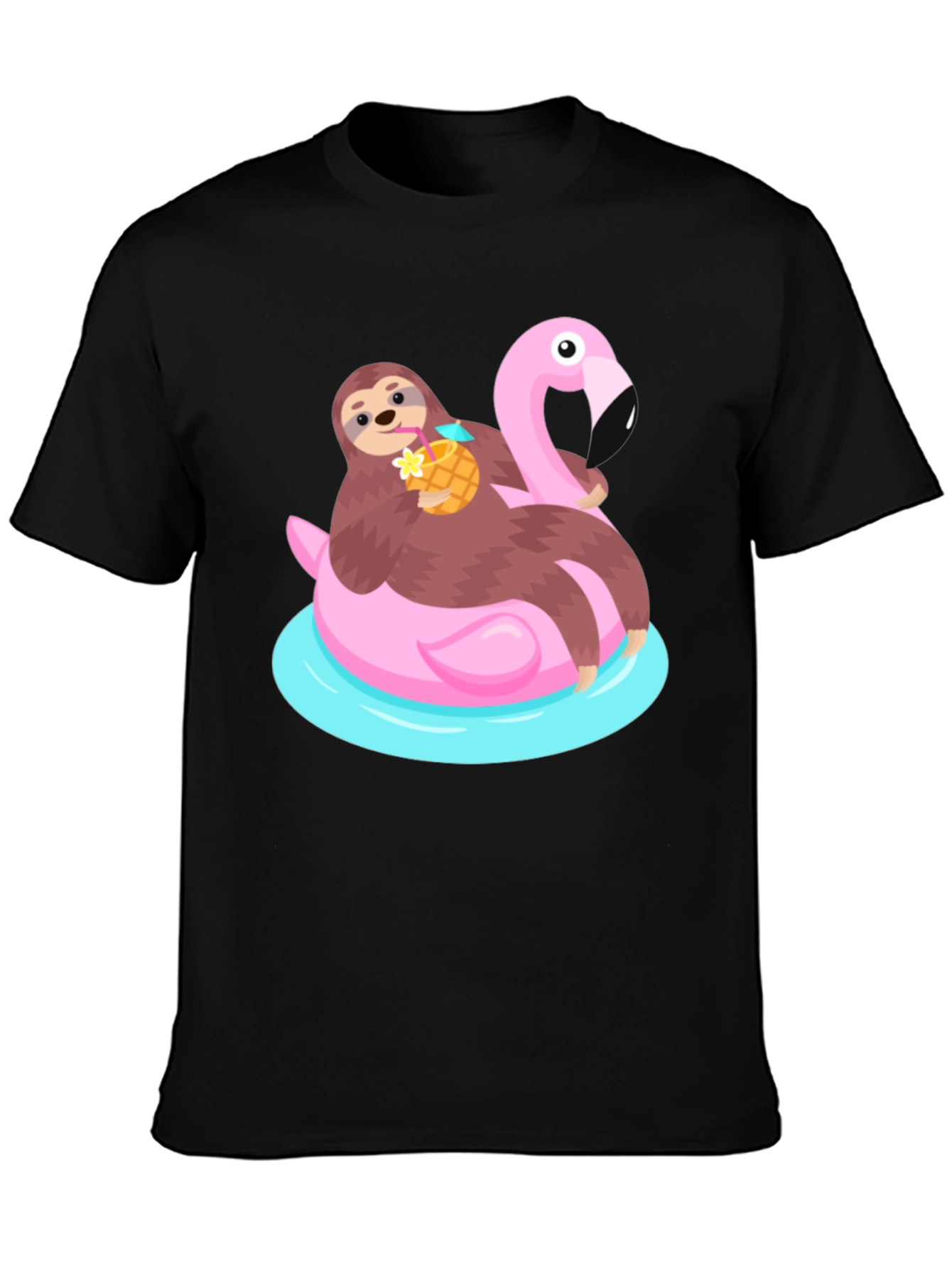 Sloth Flamingo Float T-Shirt - Relaxed Summer Vibes