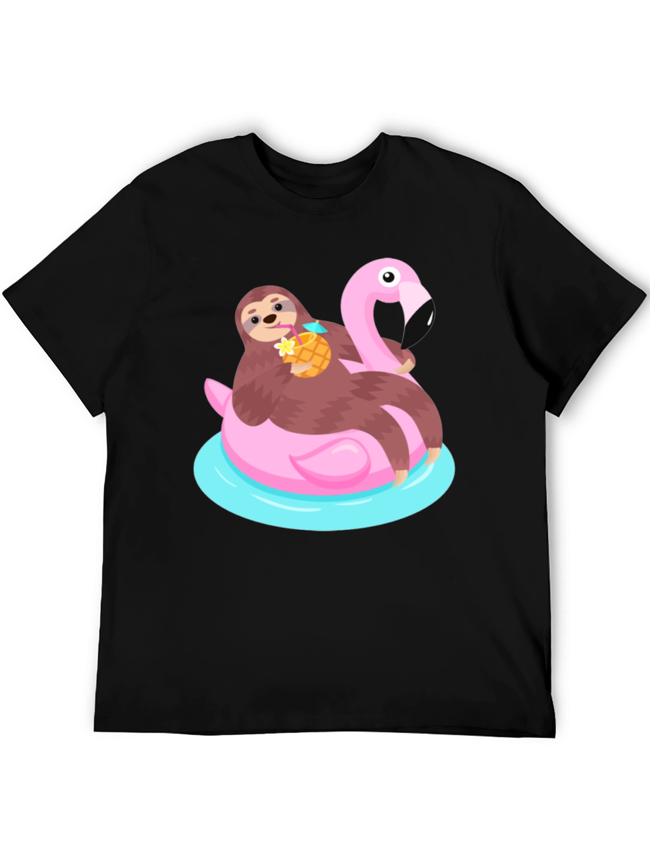 Sloth Flamingo Float T-Shirt - Relaxed Summer Vibes