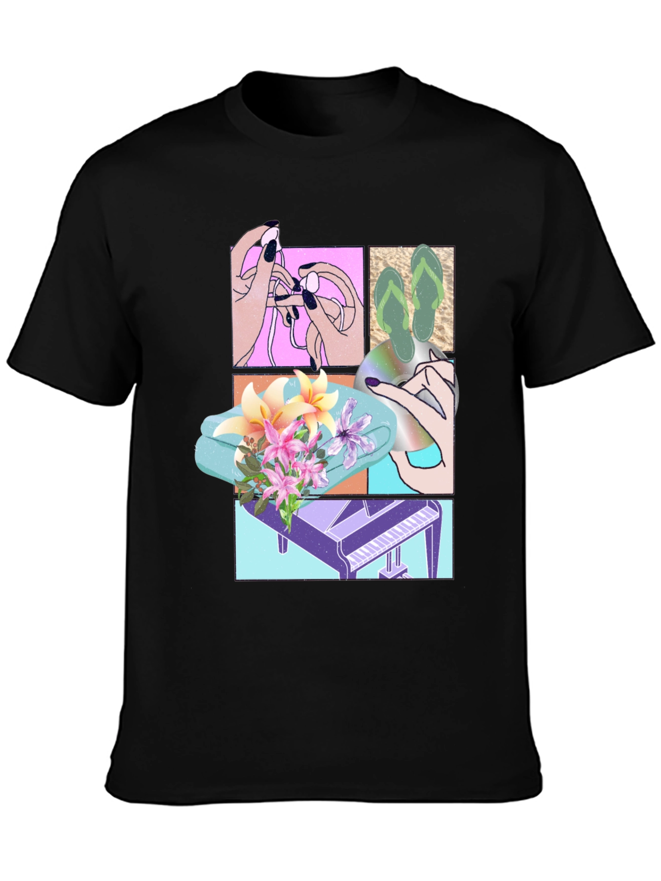 Unique Graphic T-Shirt with Collage Design