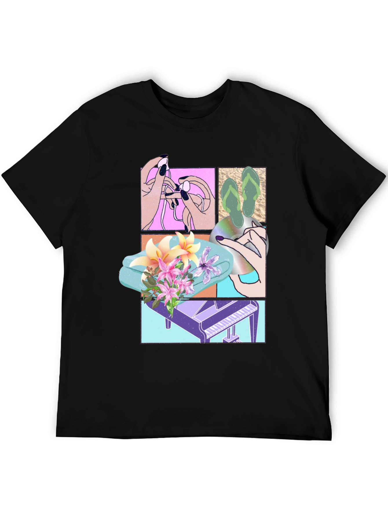 Unique Graphic T-Shirt with Collage Design