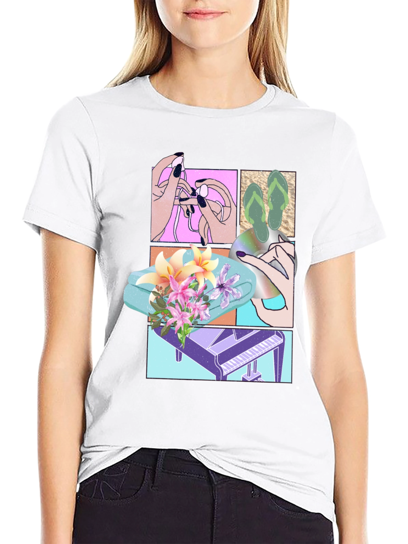 Unique Graphic T-Shirt with Collage Design