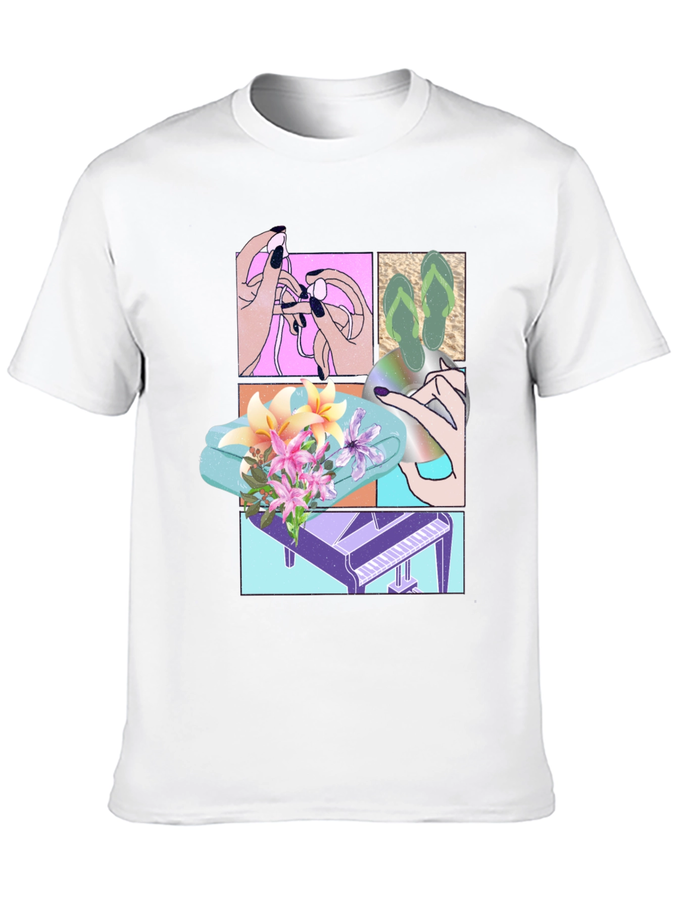 Unique Graphic T-Shirt with Collage Design