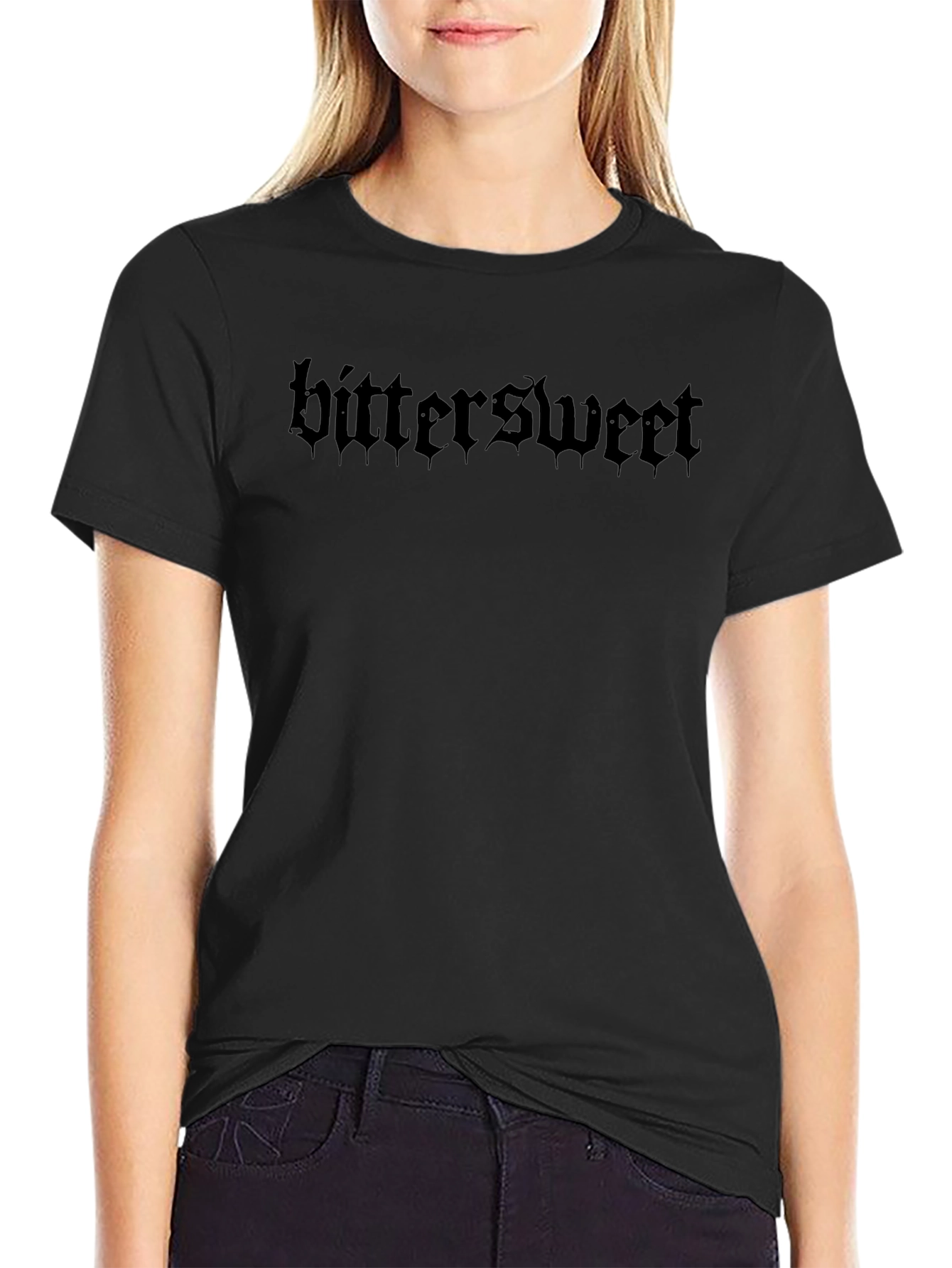 Bittersweet Gothic Text Black T-Shirt