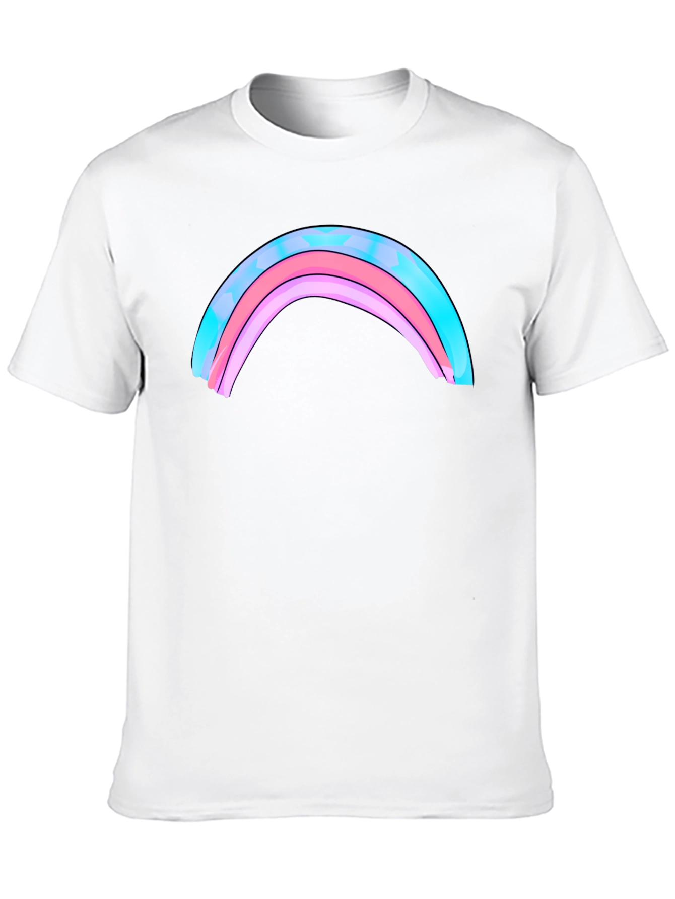 Rainbow Graphic Print Mens Black T-Shirt