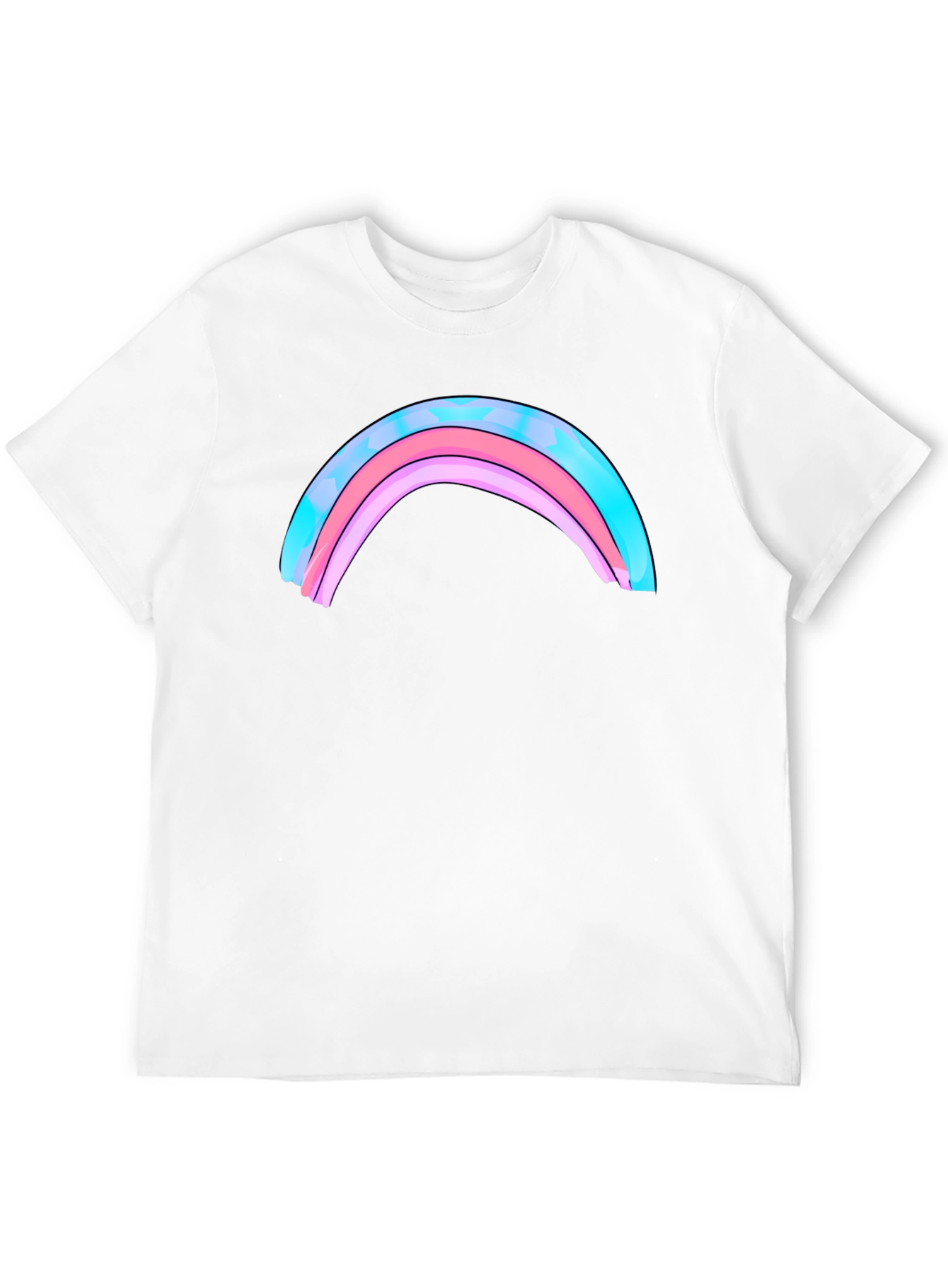 Rainbow Graphic Print Mens Black T-Shirt