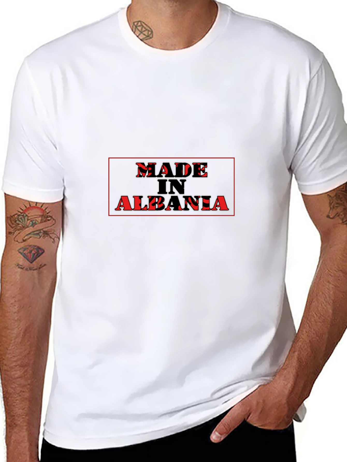 Made in Albania T-Shirt | Black Graphic Tee