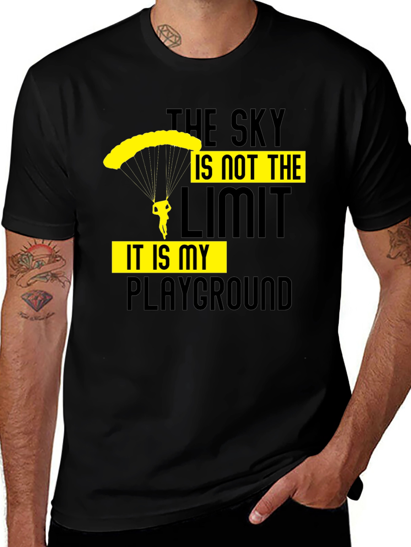 Skydiving Playground Graphic Tee - Black