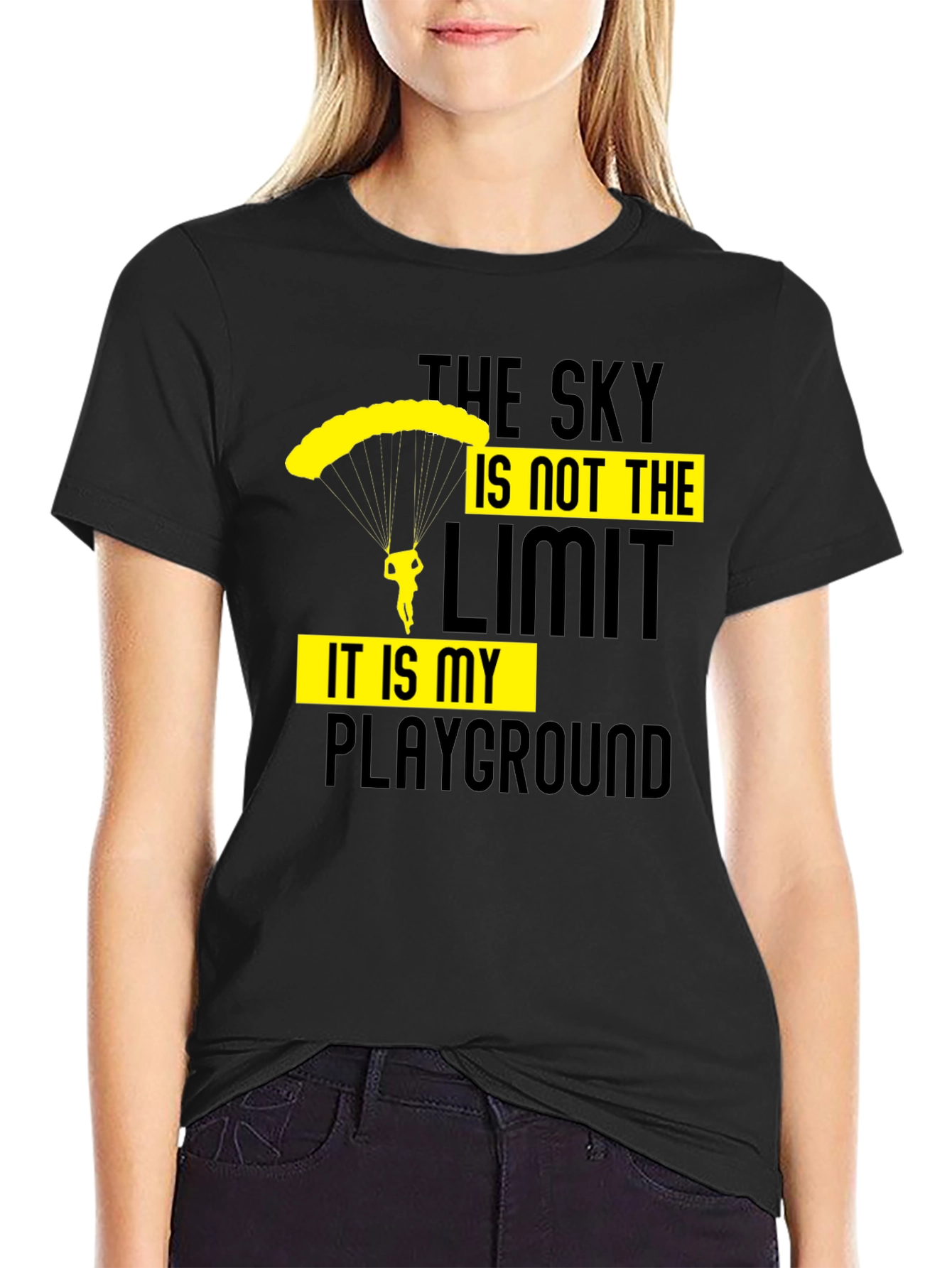 Skydiving Playground Graphic Tee - Black