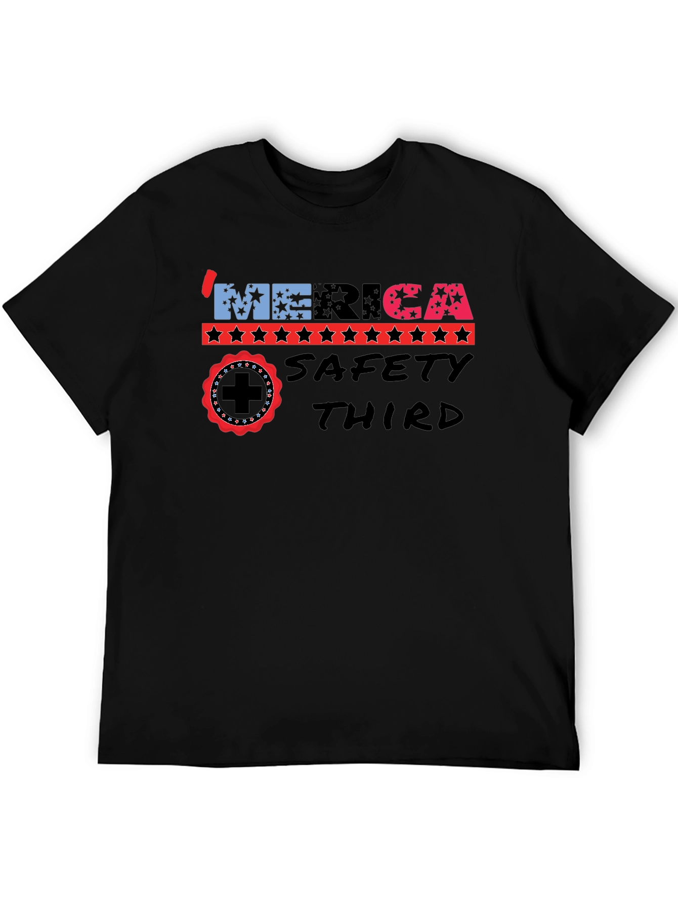 Patriotic Merica Safety Third Graphic T-Shirt