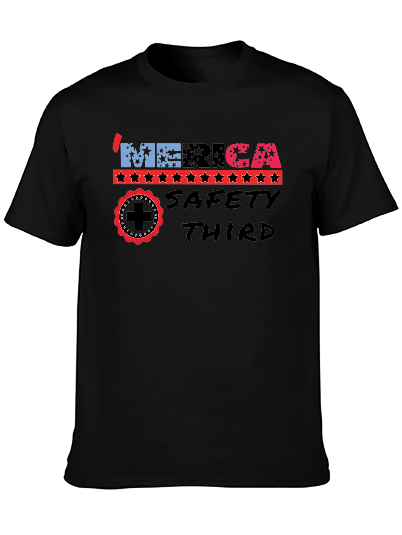 Patriotic Merica Safety Third Graphic T-Shirt