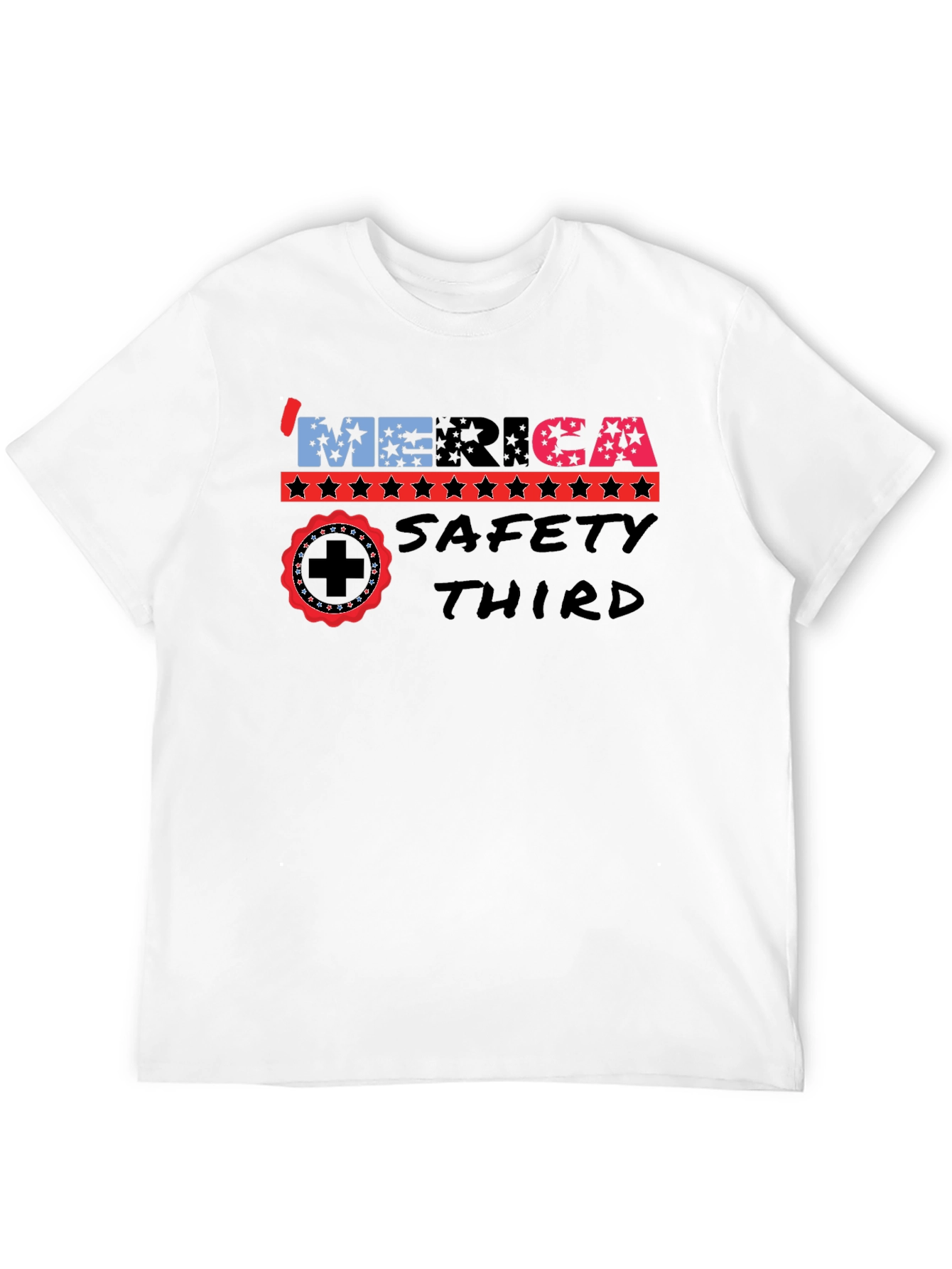 Patriotic Merica Safety Third Graphic T-Shirt