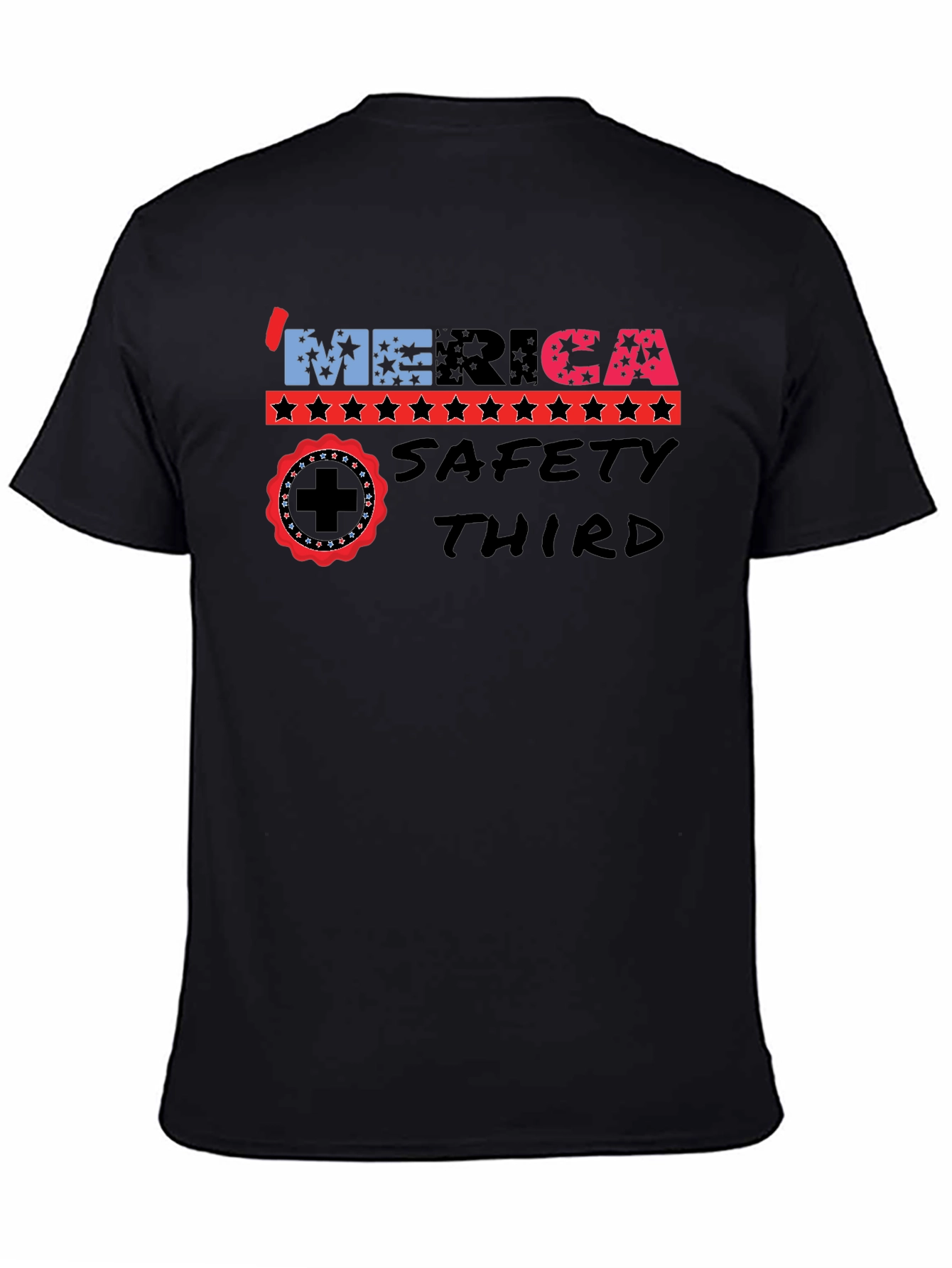 Patriotic Merica Safety Third Graphic T-Shirt