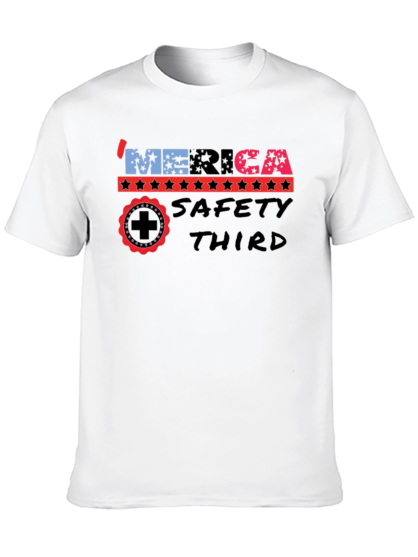 Patriotic Merica Safety Third Graphic T-Shirt