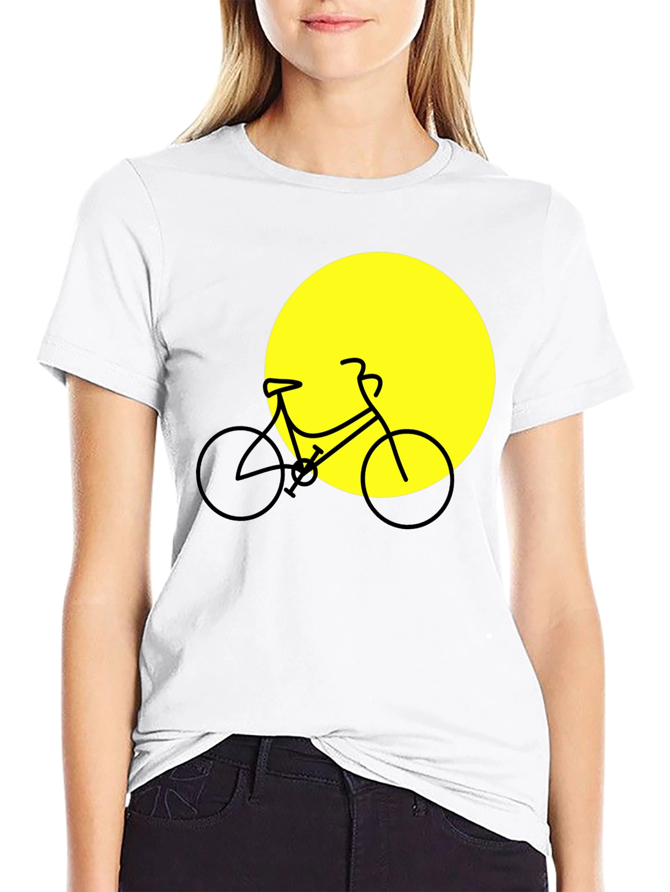 Bike Silhouette Graphic Tee - Black Cotton Blend