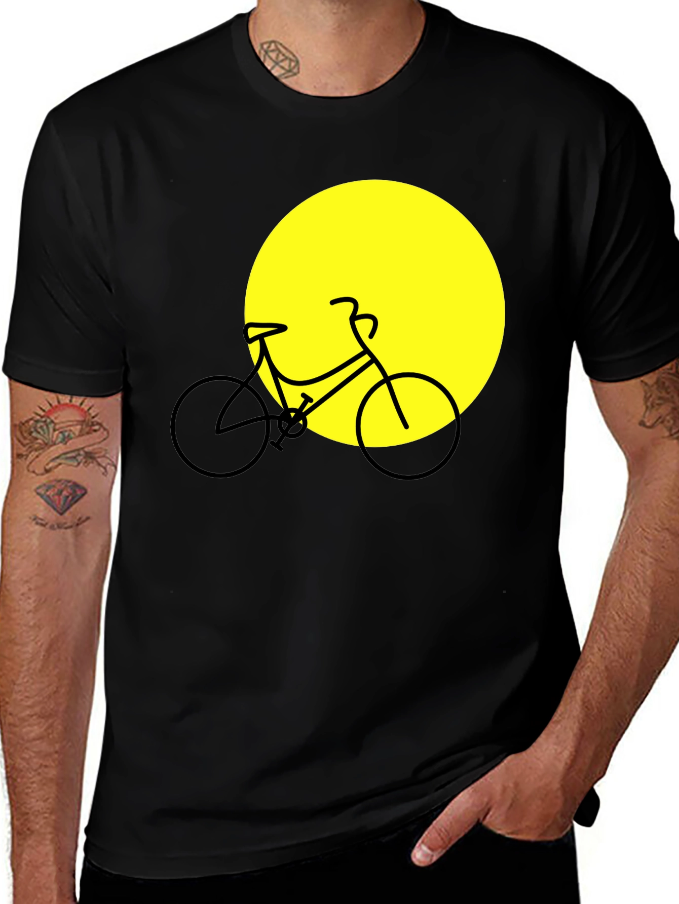 Bike Silhouette Graphic Tee - Black Cotton Blend
