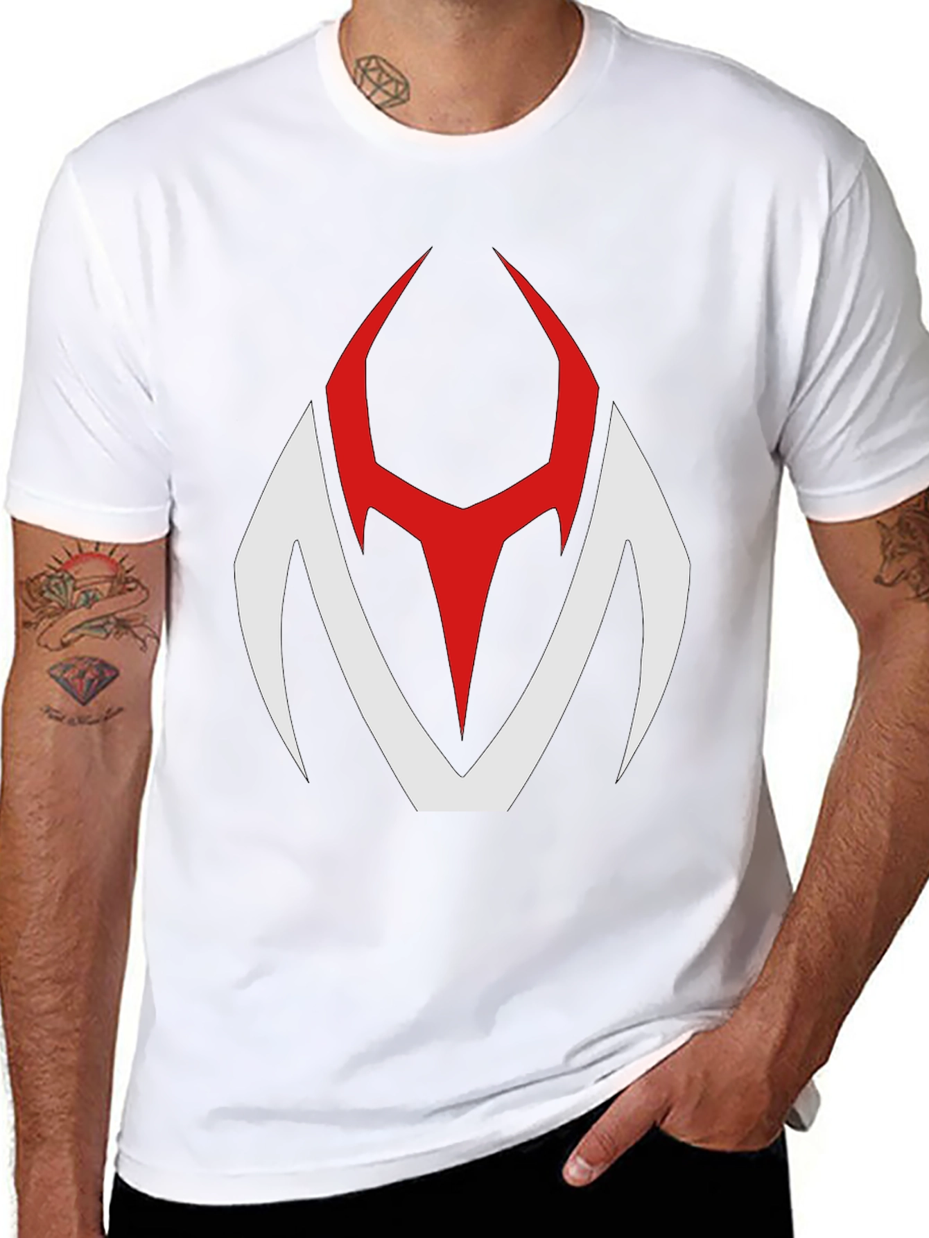 Modern Graphic T-Shirt - Red & White Logo