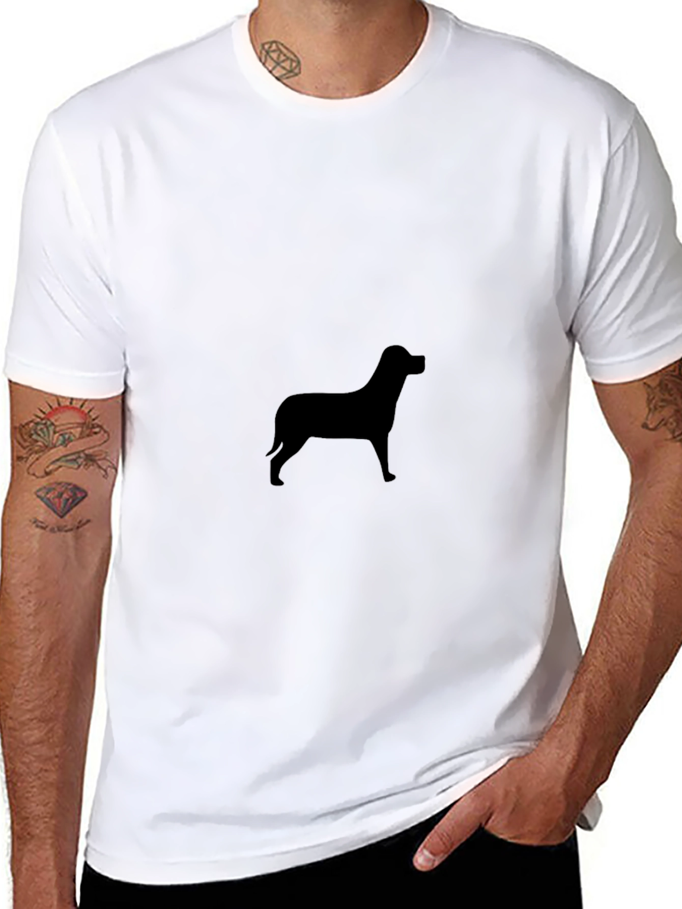 Dog Silhouette Black T-Shirt