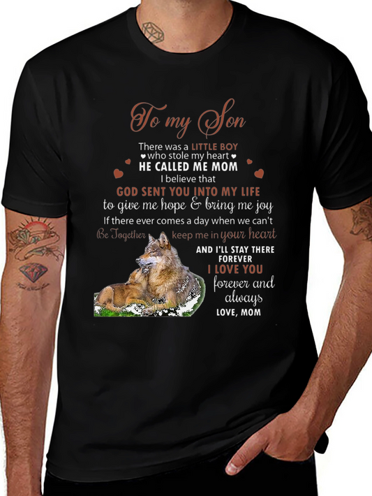 To My Son Wolf Graphic T-Shirt Moms Love