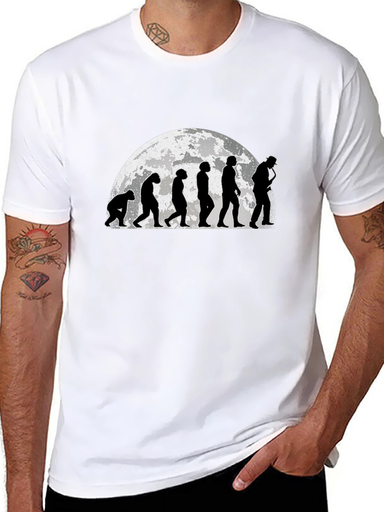 Evolution of Man Black Graphic Tee