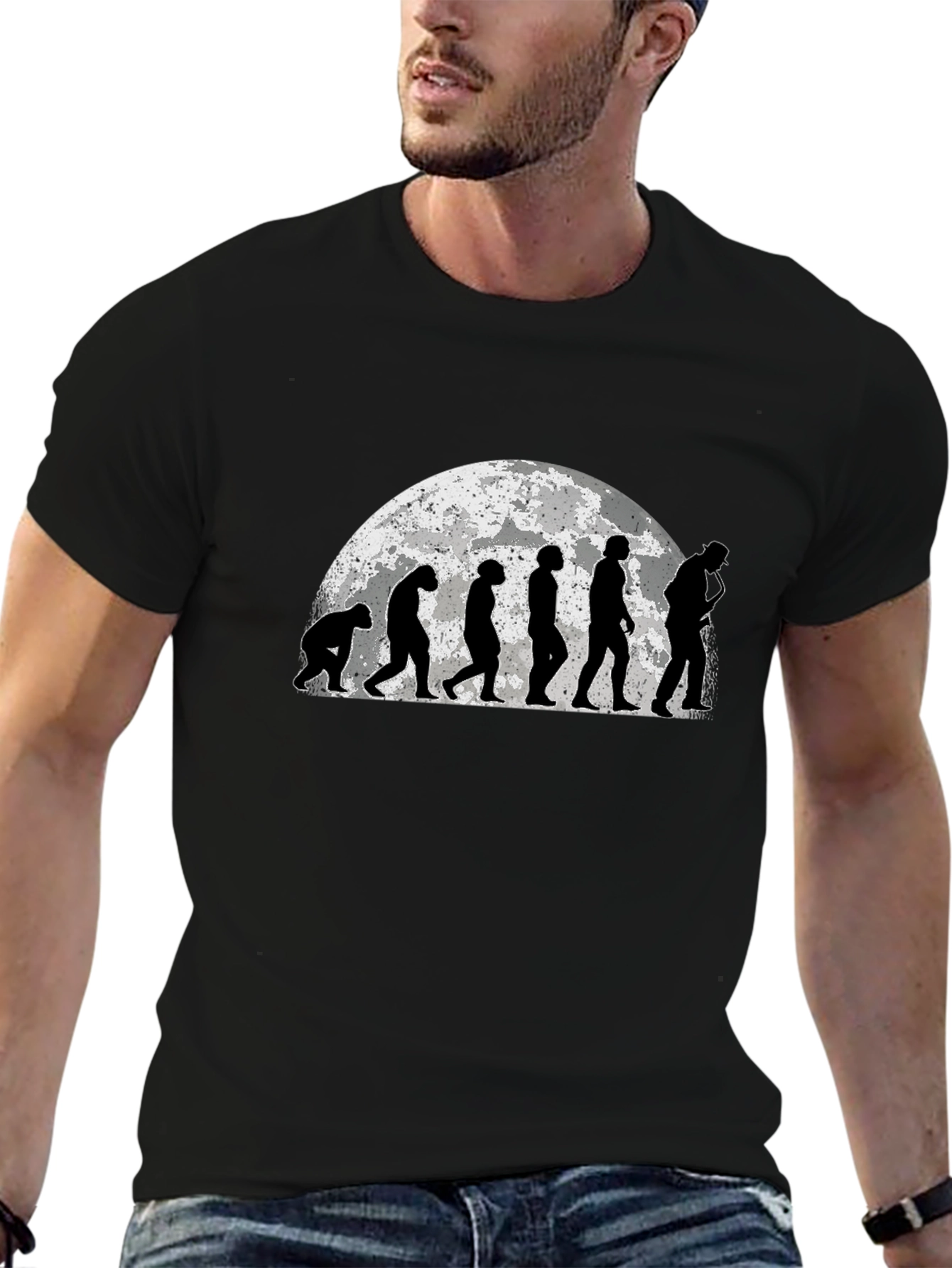 Evolution of Man Black Graphic Tee