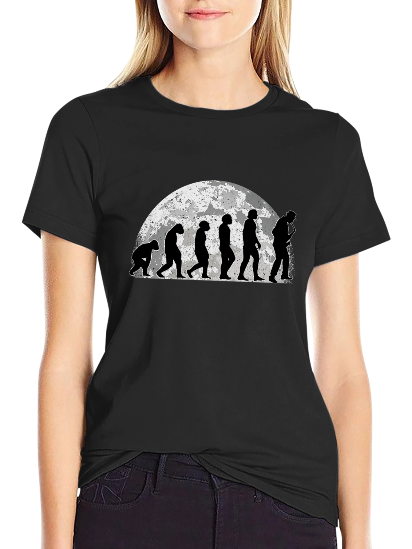 Evolution of Man Black Graphic Tee