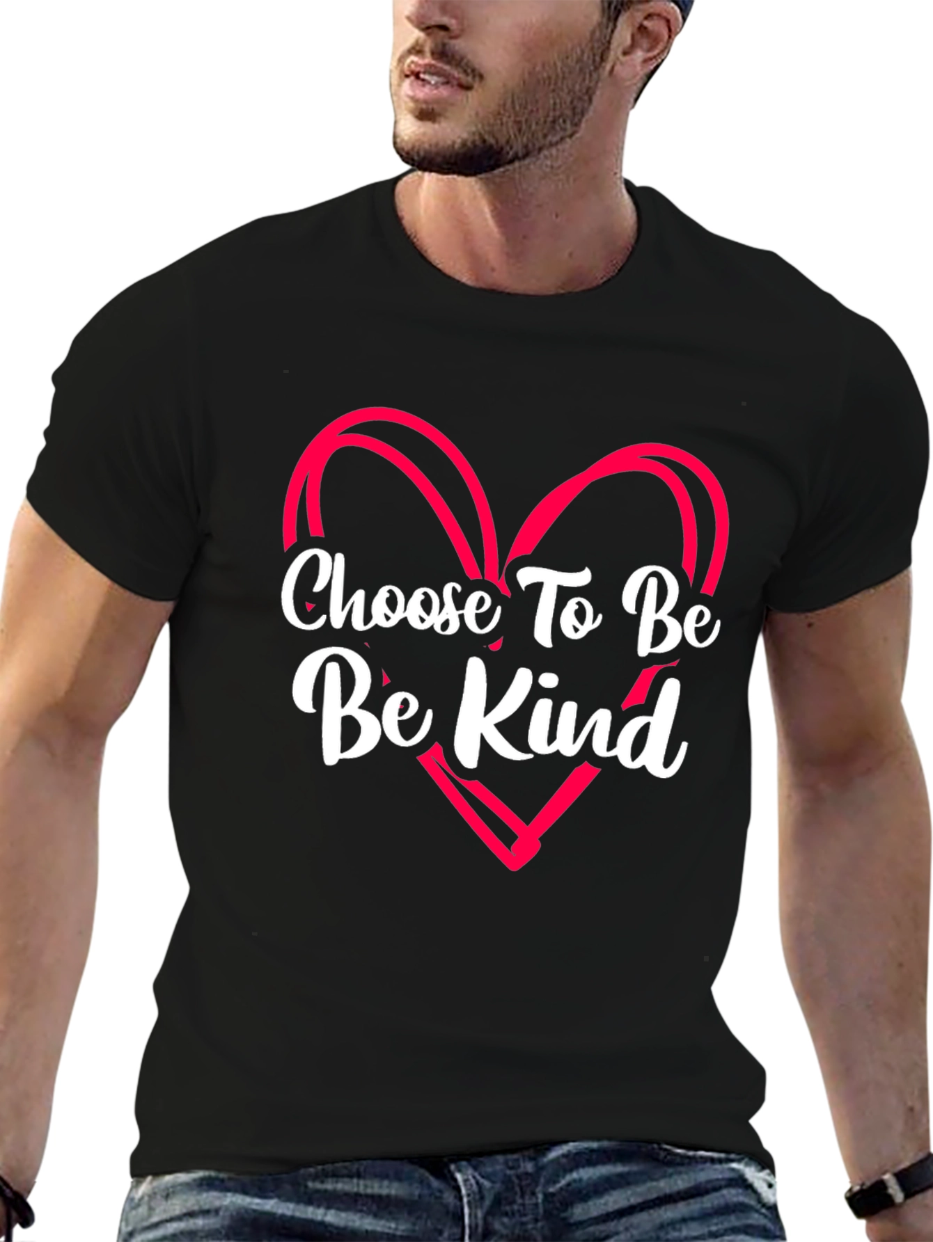 Choose To Be Kind Black T-Shirt with Heart