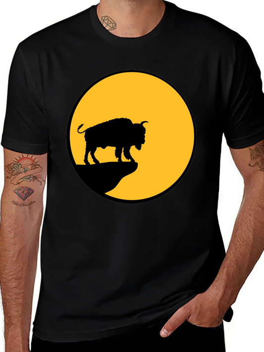 Bison Silhouette T-Shirt - Black Tee