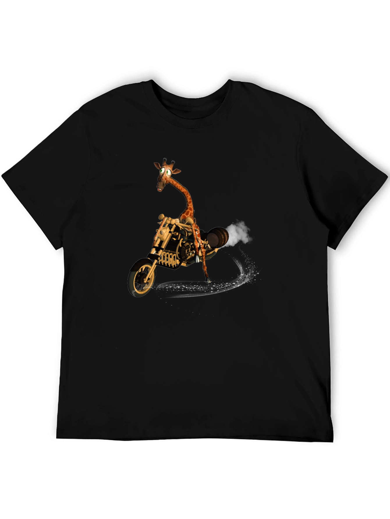 Giraffe on Motorcycle Graphic T-Shirt