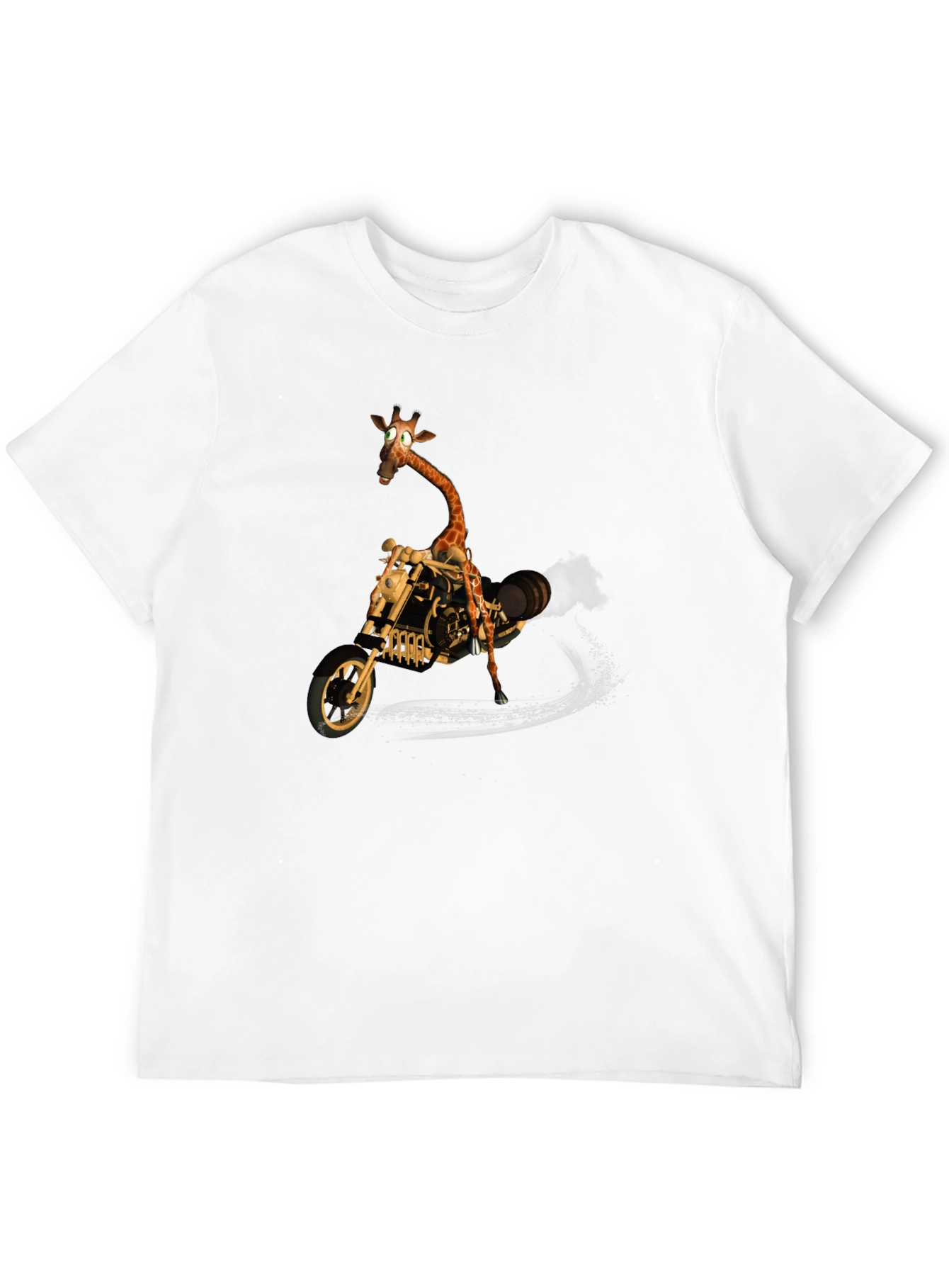 Giraffe on Motorcycle Graphic T-Shirt