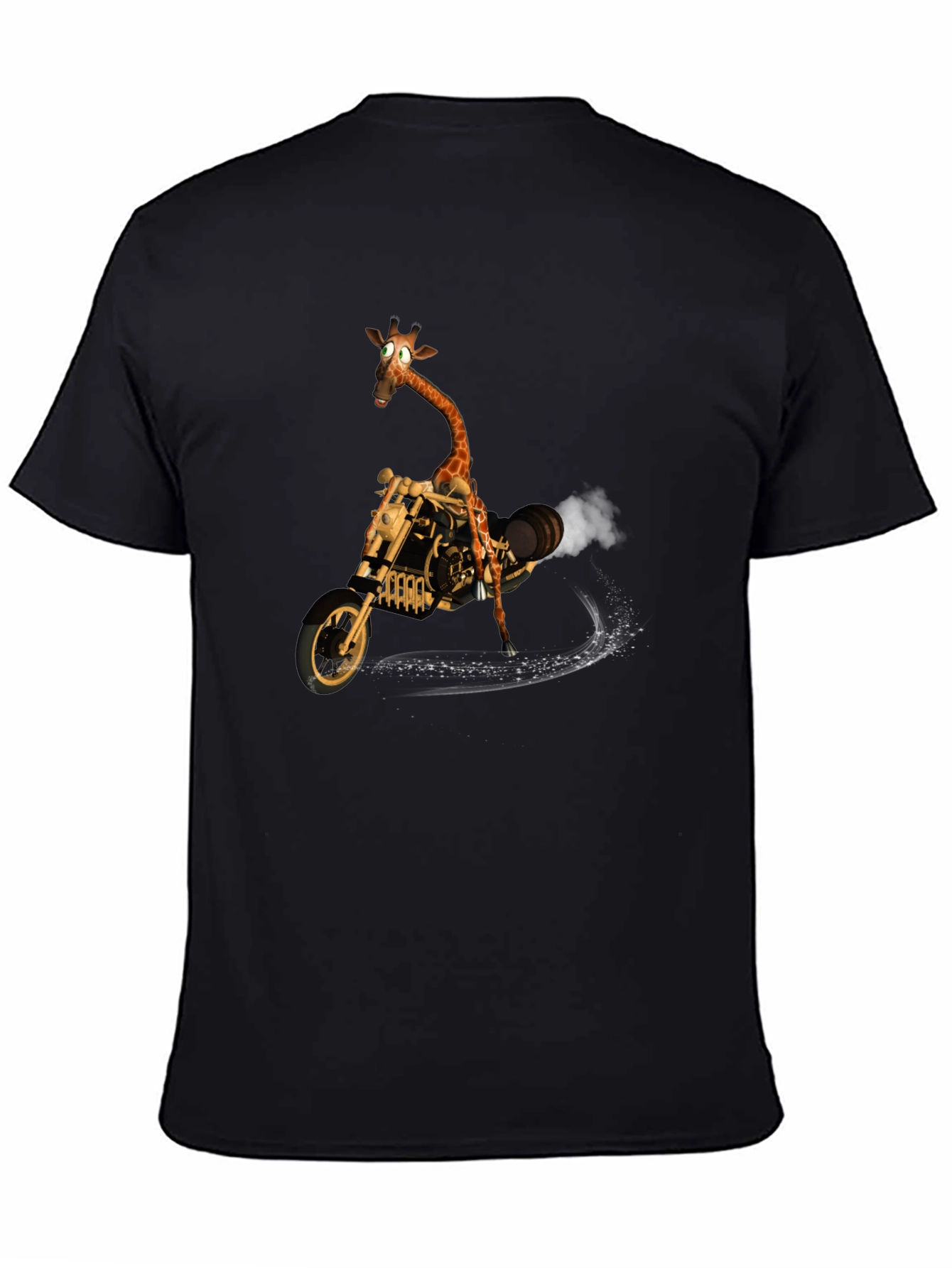 Giraffe on Motorcycle Graphic T-Shirt