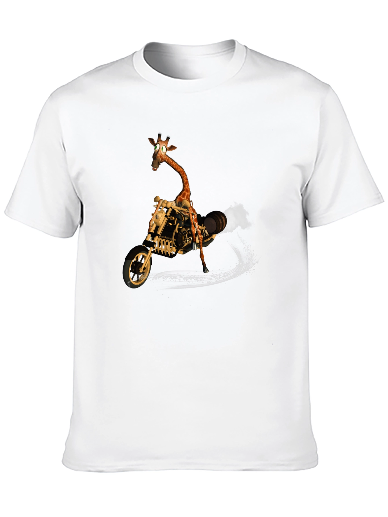 Giraffe on Motorcycle Graphic T-Shirt