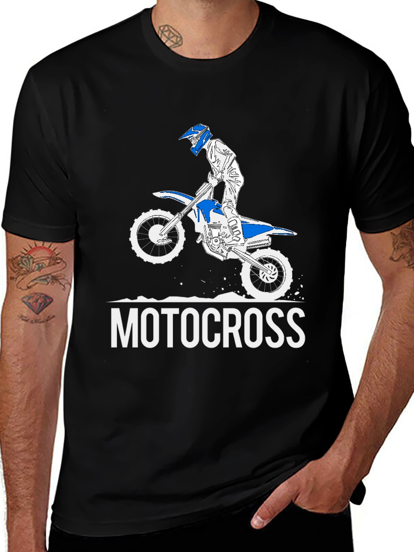 Motocross Rider Graphic T-Shirt - Black