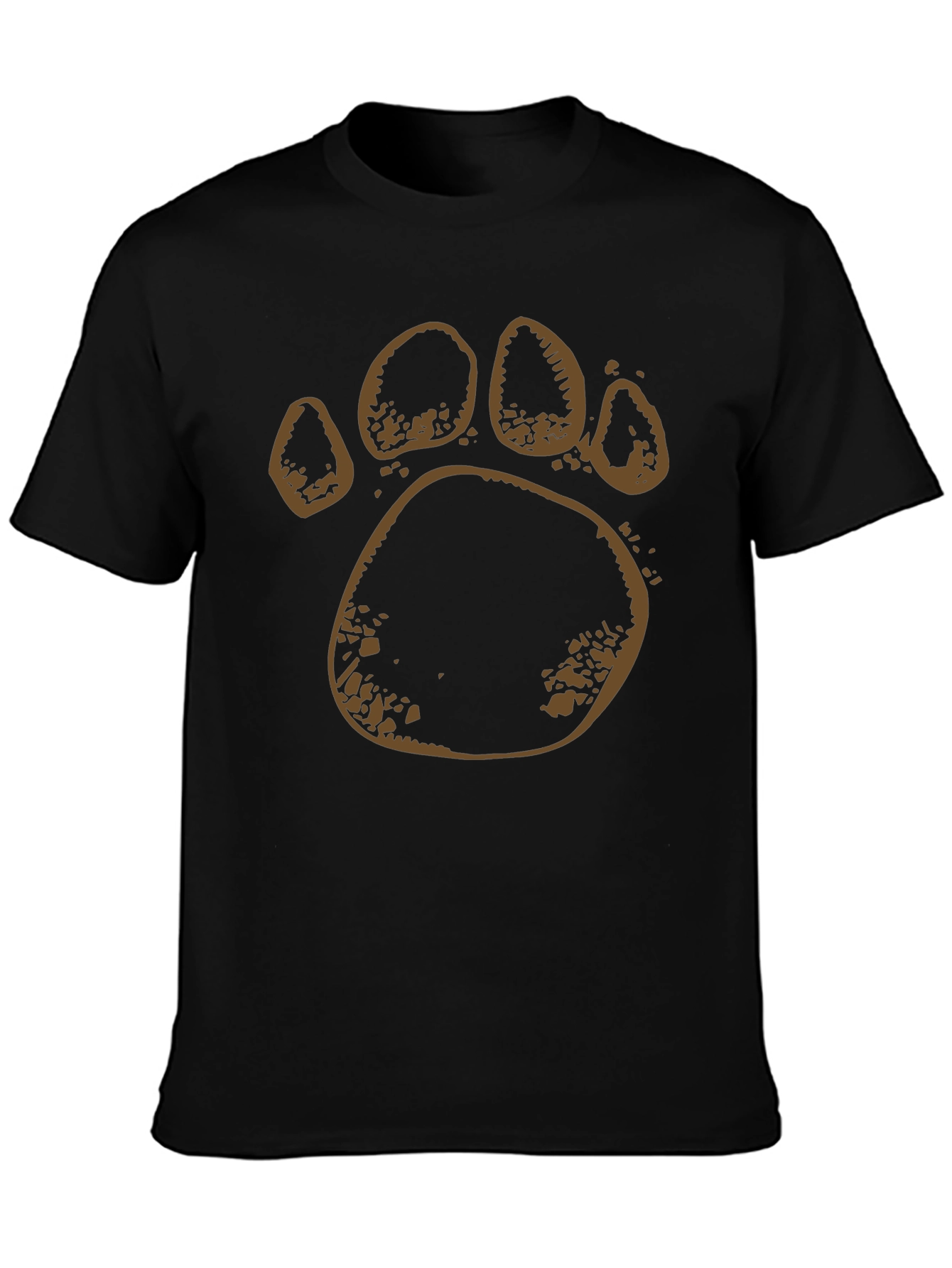 Bear Paw Print Black T-Shirt