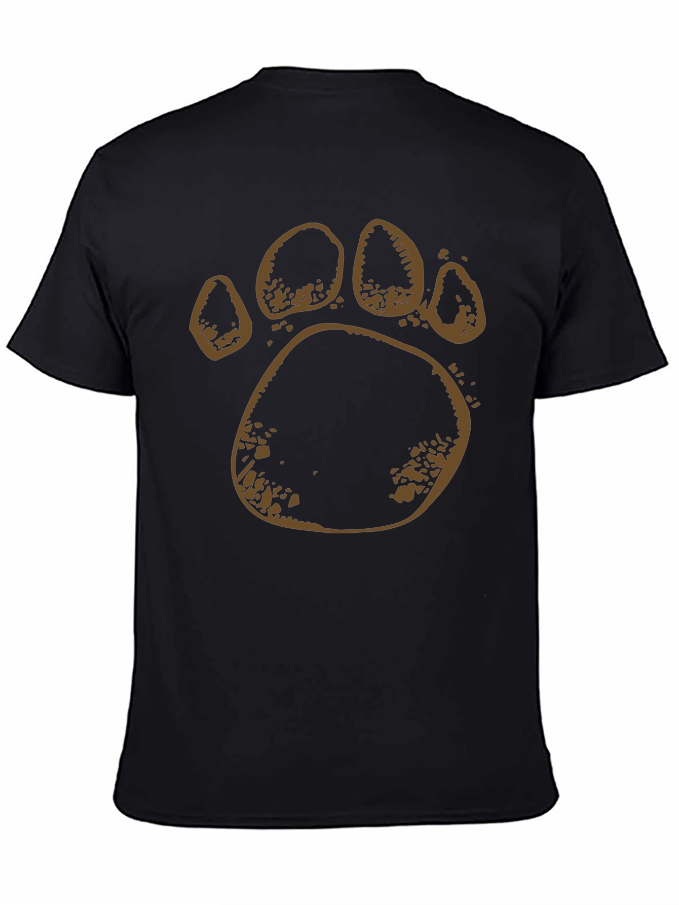 Bear Paw Print Black T-Shirt