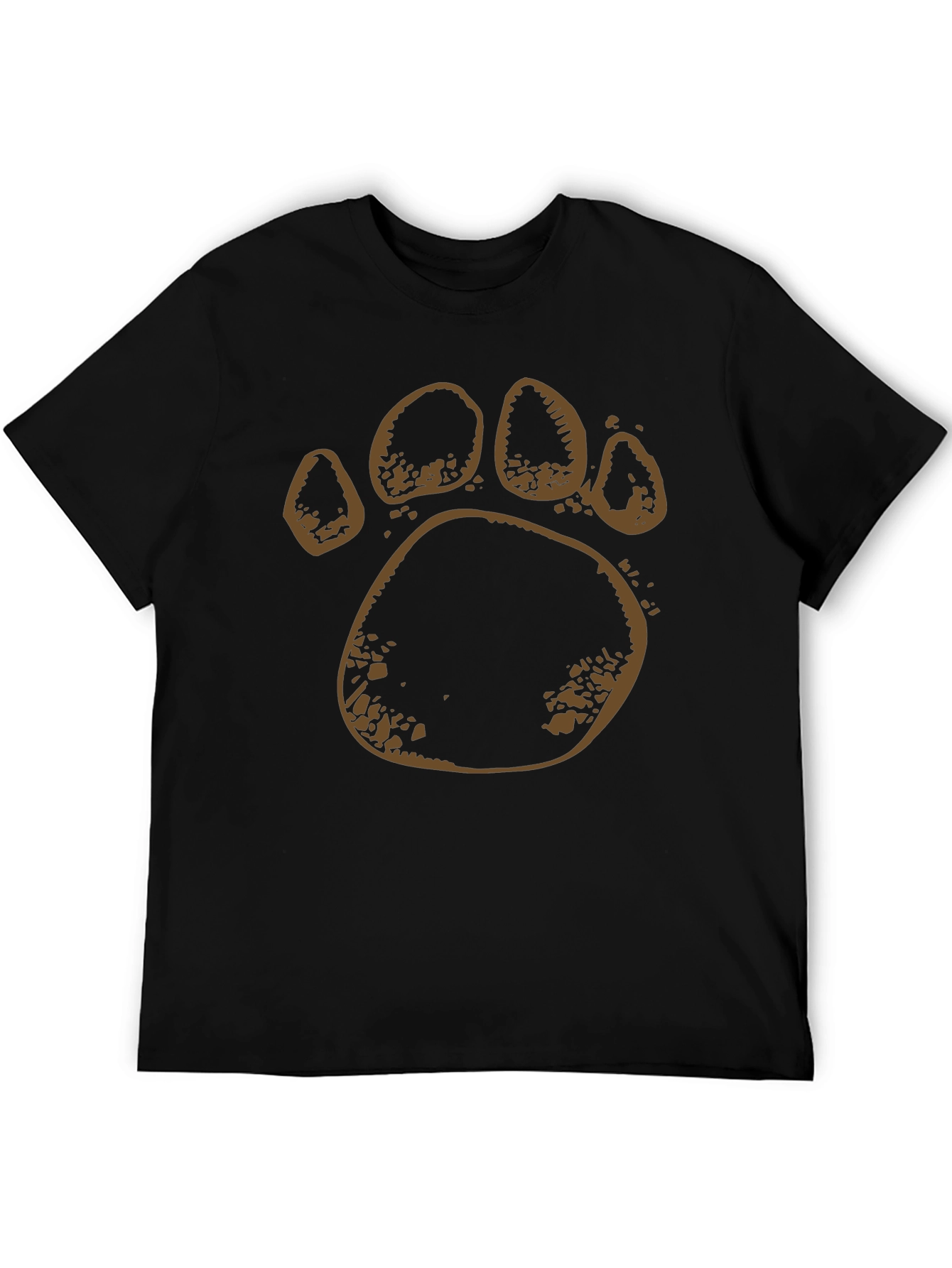 Bear Paw Print Black T-Shirt